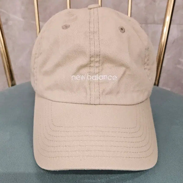 [BUNJANG] New Balance Cotton Ball Cap Beige / 뉴발란스 레터 로고 볼캡 모자 베이지