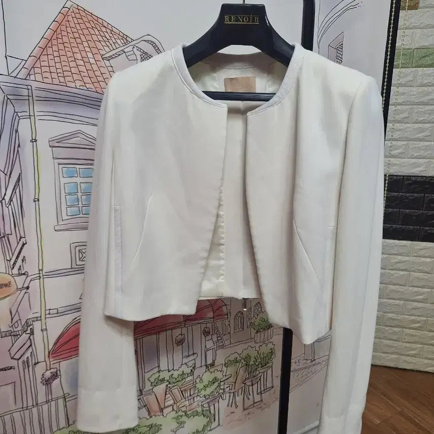 [BUNJANG] MICHAA Ivory Crop Jacket Size 55 / 미샤 아이보리 크롭 자켓55