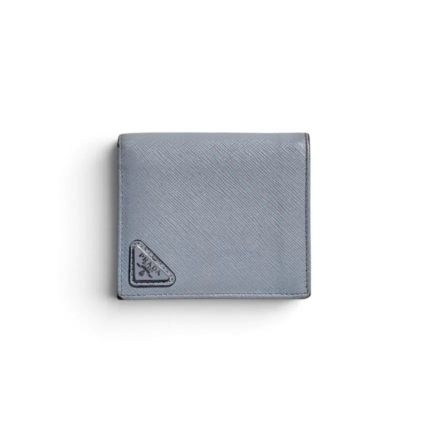 [BUNJANG] Prada Saffiano Women's Bi-fold Wallet Sky Blue OS / 프라다 여성 사피아노 반지갑 스카이블루 OS사이즈
