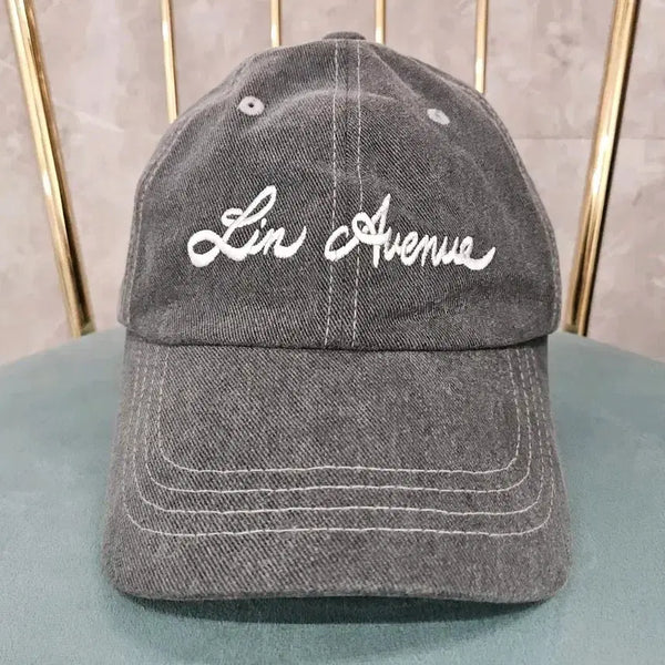 [BUNJANG] Line Avenue Cotton Ball Cap Grey / 린에비뉴 코튼 볼캡 모자 그레이