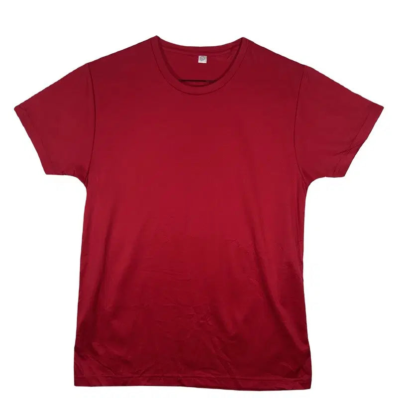 [BUNJANG] Basic Short-Sleeve T-Shirt Polyester 100% / 레드 기능성 베이직 기본 반팔 티 [L] 이너웨어 무지티 폴리에스터 100%
