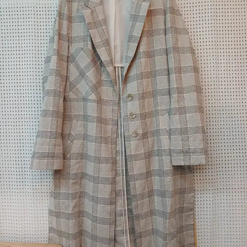 [BUNJANG] SOOS Plaid Wool Blend Coat Size 55 / SOOS 체크무늬 코트 55