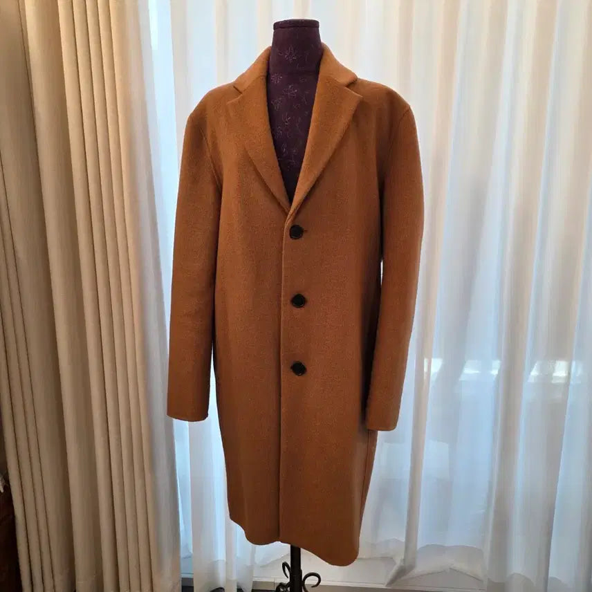 [BUNJANG] H:CONNECT Cashmere Blend Single Breasted Chesterfield Coat Camel L / 에이치커넥트 캐시미어 혼방 코트 100