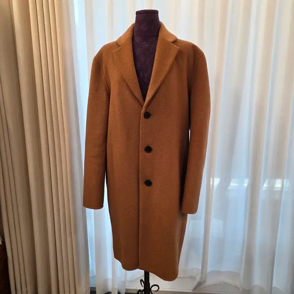 [BUNJANG] H:CONNECT Cashmere Blend Single Breasted Chesterfield Coat Camel L / 에이치커넥트 캐시미어 혼방 코트 100