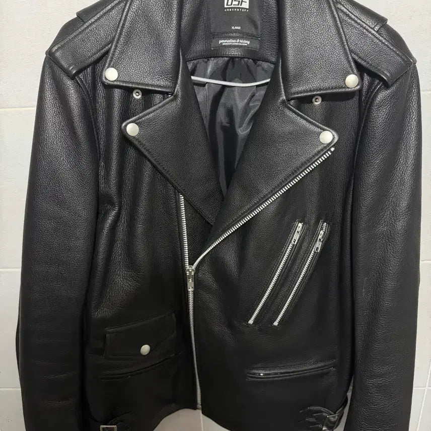 [BUNJANG] Men's Cowhide Leather Rider Jacket / 남자소가죽자켓거의새것