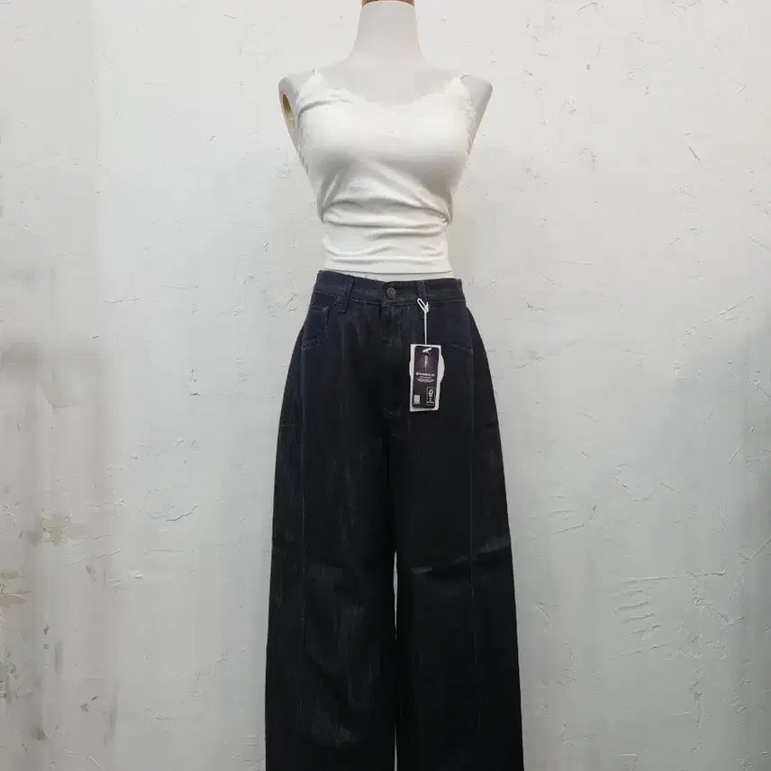 [BUNJANG] Wide Leg Denim Jeans - Deep Blue / 청바지 와이드 팬츠 진청