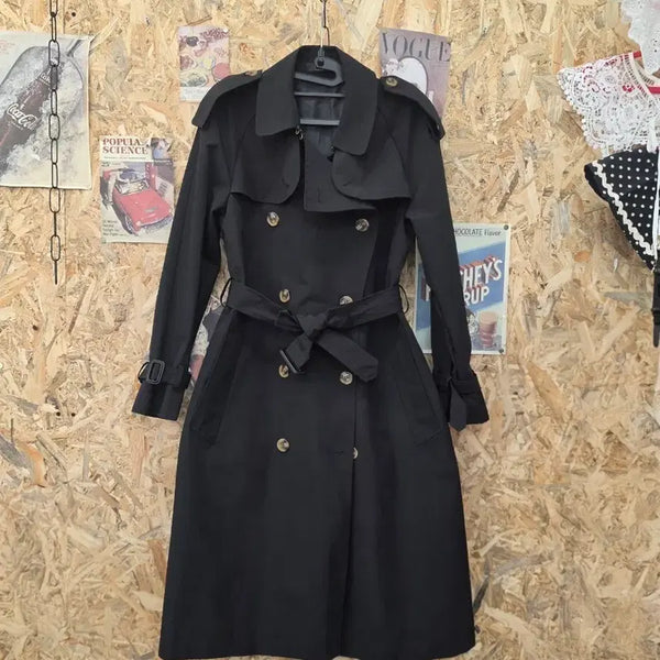 [BUNJANG] Marie Trench Coat Jacket Black / marie 트렌치 코트 자켓 블랙 55