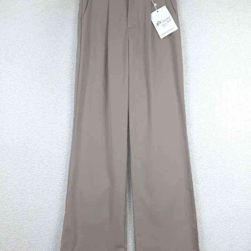 [BUNJANG] Women's Beige Pintuck Wide Slacks (S) / 여성 베이지 핀턱 와이드 슬랙스(S)