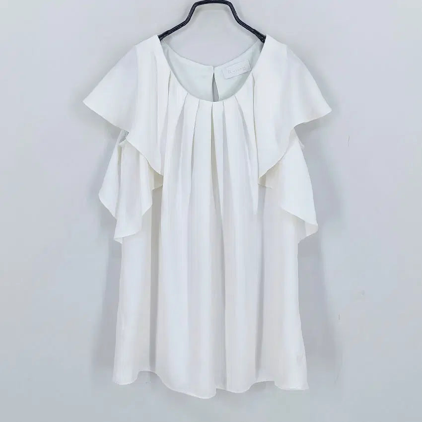 [BUNJANG] It MICHAA Women's Shirring Chiffon Blouse / 잇미샤 여성 여름 셔링 쉬폰블라우스 연아이보리55 (HU46657)