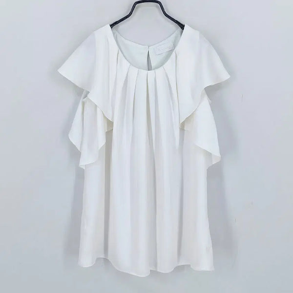 [BUNJANG] It MICHAA Women's Shirring Chiffon Blouse / 잇미샤 여성 여름 셔링 쉬폰블라우스 연아이보리55 (HU46657)