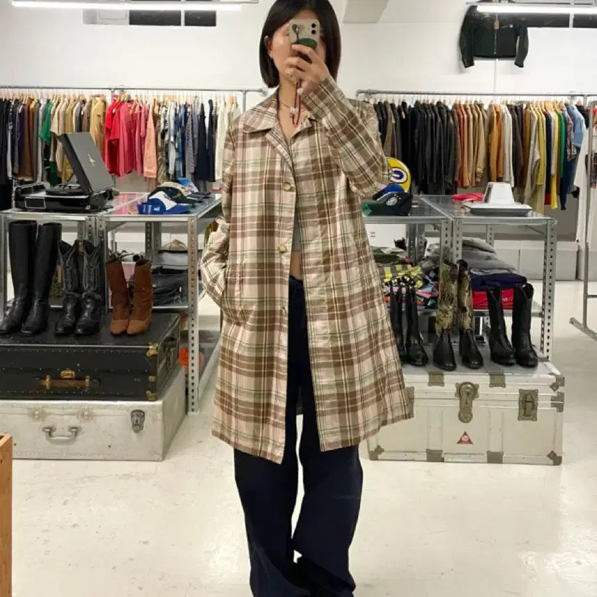 [BUNJANG] GAP Old Label Check Wool Coat / 올드 갭 체크 코트