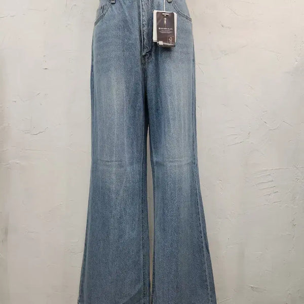 [BUNJANG] Blue Wide Leg Denim Flare Pants / 와이드 레그 데님부츠컷 팬츠 블루