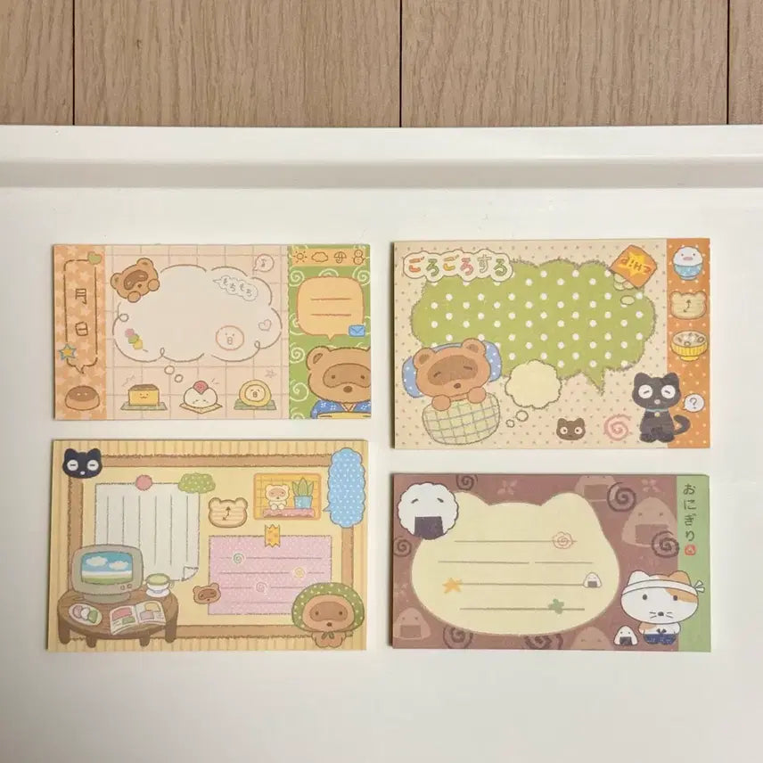 [BUNJANG] Dori Memo Pad Set (4 Types) / 도리 떡메모지 4종