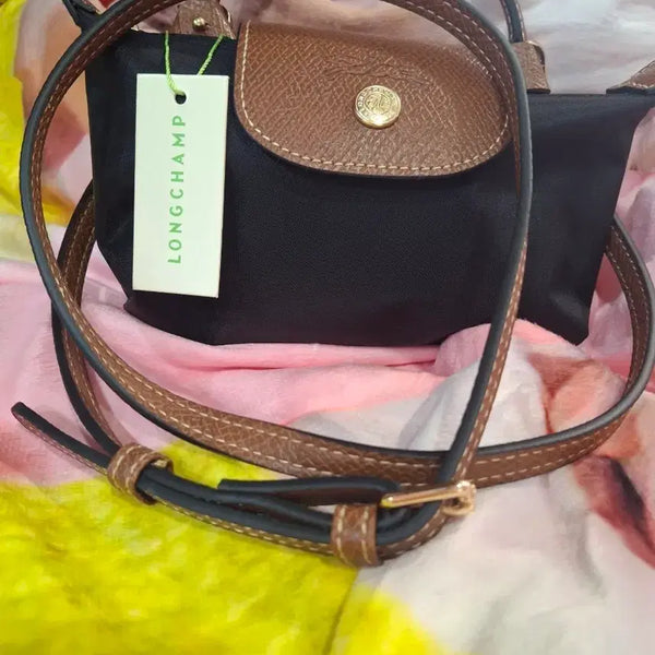 [BUNJANG] Longchamp Le Pliage Shoulder Bag Black Brown / 롱샴플 르 플리아쥬 숄더백 블랙 브라운