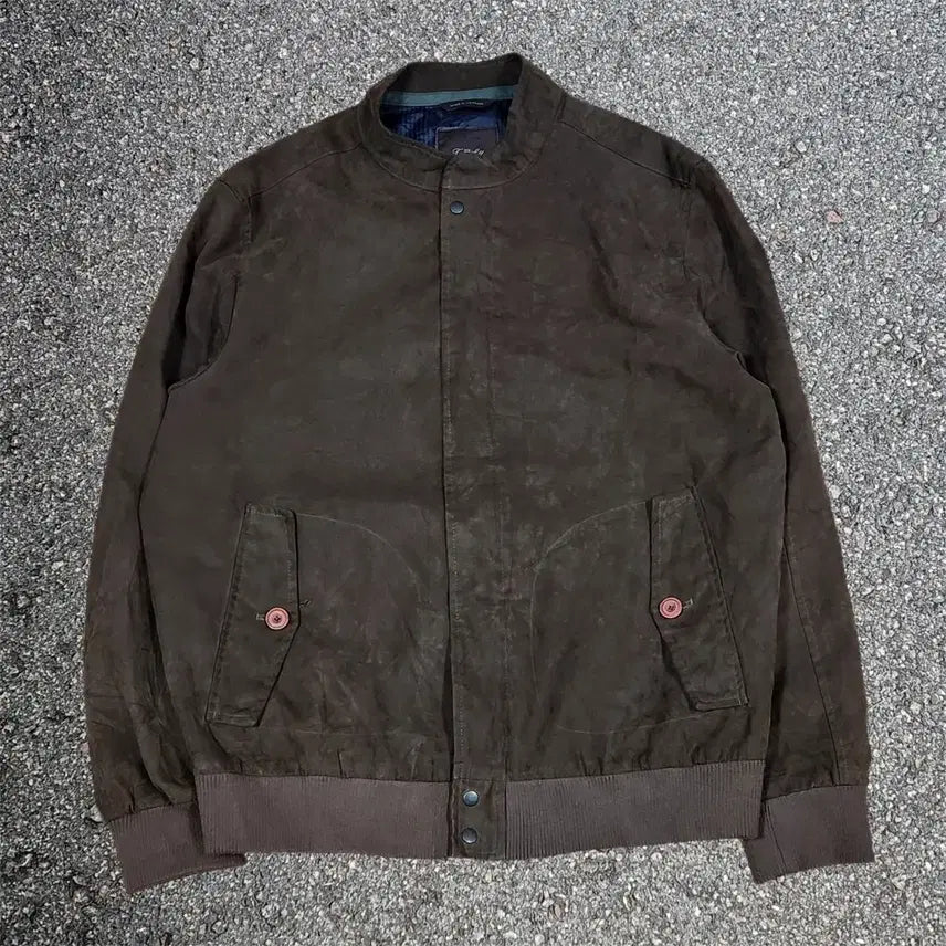 [BUNJANG] Tasso Elba Heritage Suede Bomber Jacket L / Tasso Elba 올드머니 헤리티지 스웨이드 블루종 자켓 L