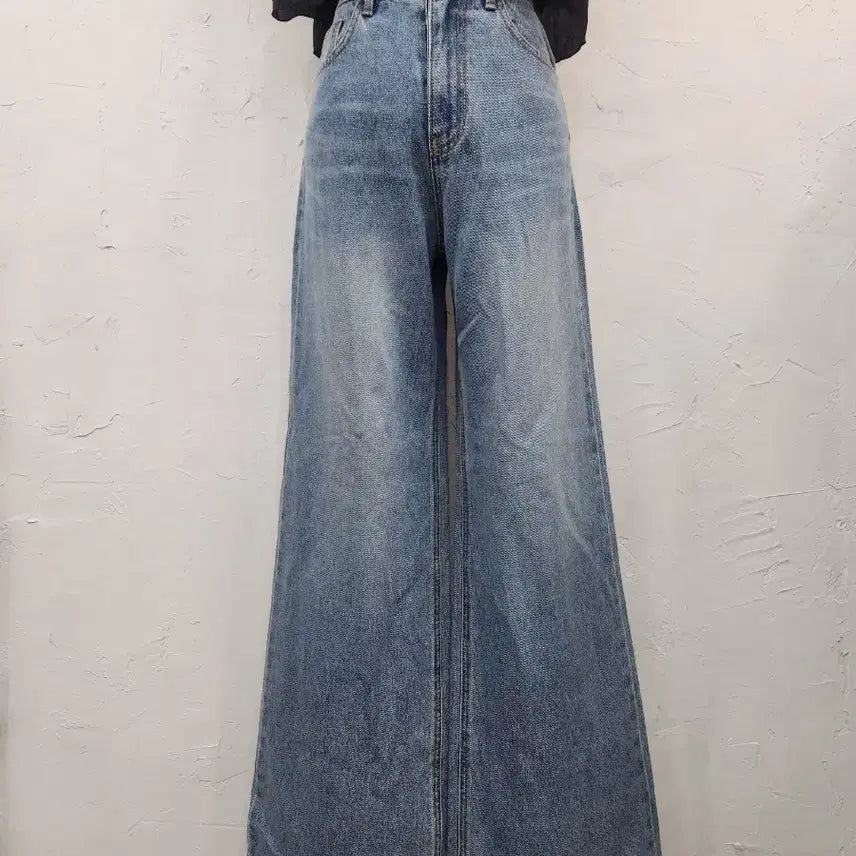 [BUNJANG] Wide Leg Denim Pants Light Blue Wash / 와이드 레그 데님 팬츠 청 연청
