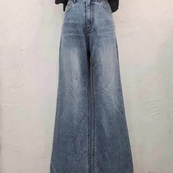 [BUNJANG] Wide Leg Denim Pants Light Blue Wash / 와이드 레그 데님 팬츠 청 연청
