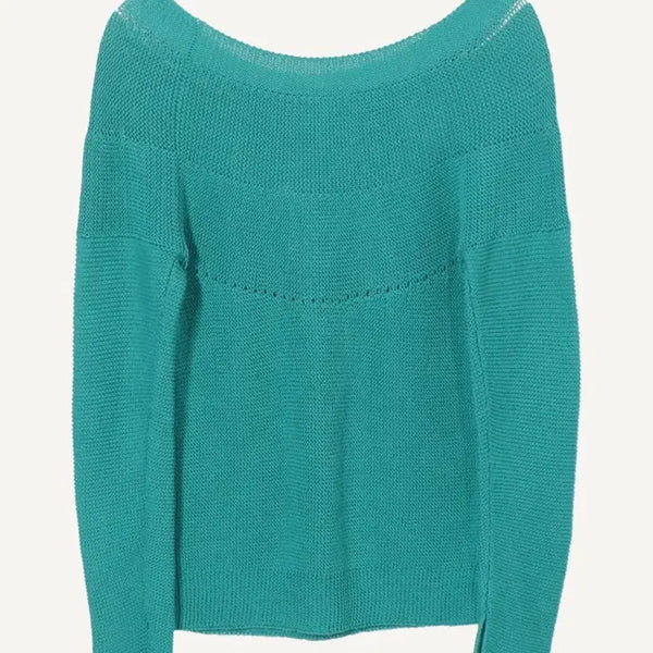 [BUNJANG] Hermès Teal Boat Neck Knit / 에르메스 청록 보트넥 니트