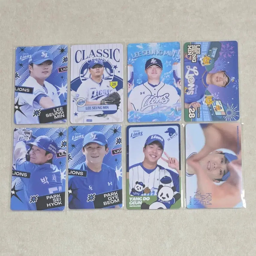 [BUNJANG] Samsung Lions Photocard Bundle Set (8 pcs) / 삼성 라이온즈 포카 8장 일괄 이승민 김재윤 양도근 박계범 박세혁