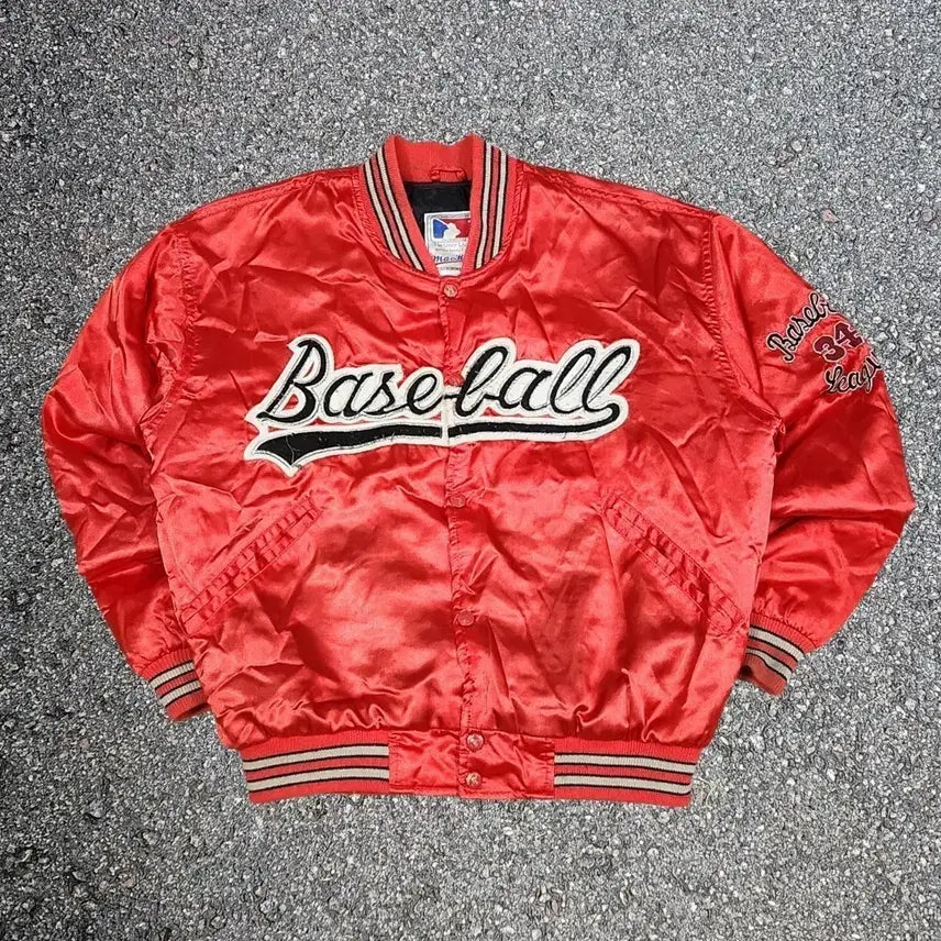 [BUNJANG] MACHOPE 90s Old School Satin Baseball Stadium Jacket / 90s MACHOPE 맥호프 올드스쿨 새틴 베이스볼 스타디움 자켓