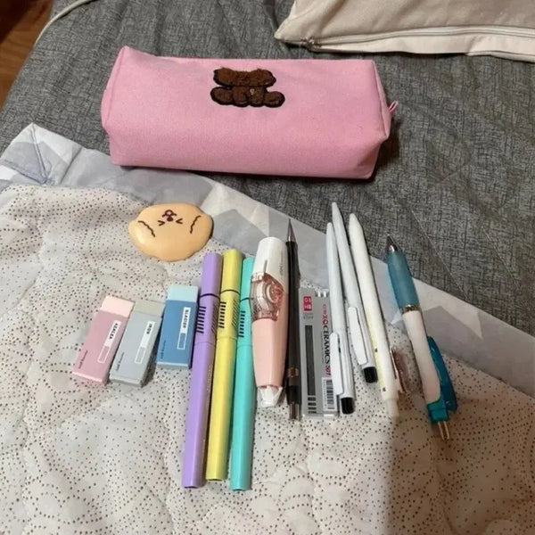 [BUNJANG] Bear Pouch Pencil Eraser Pen Set / 필통 연필 지우개 세트