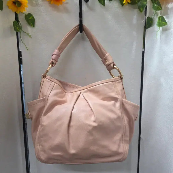 [BUNJANG] Coach Leather Tote Bag - Light Pink / 코치토트백