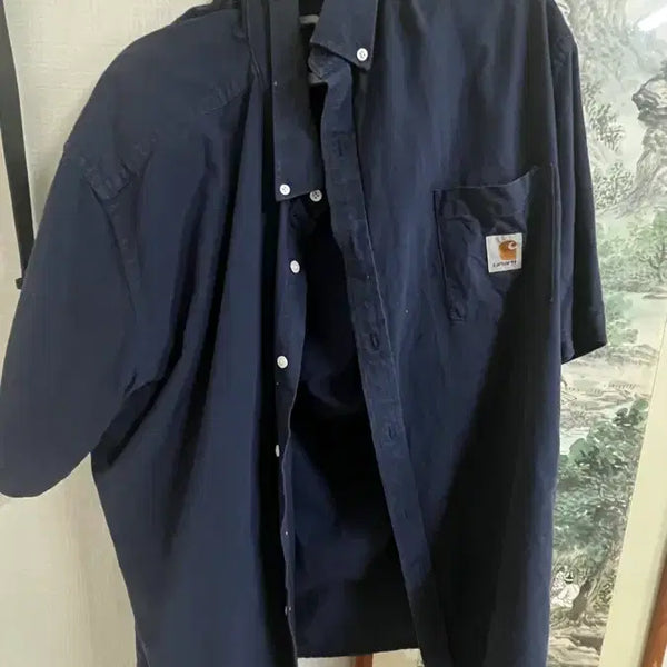 [BUNJANG] Carhartt Navy Work Shirt / 칼하트 반팔 셔츠 네이비
