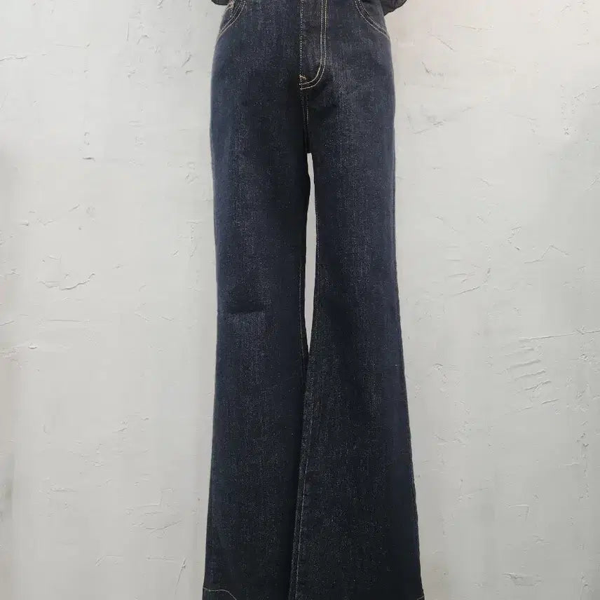 [BUNJANG] Dark Blue Bootcut Denim Pants / 진청 부츠컷 데님 팬츠