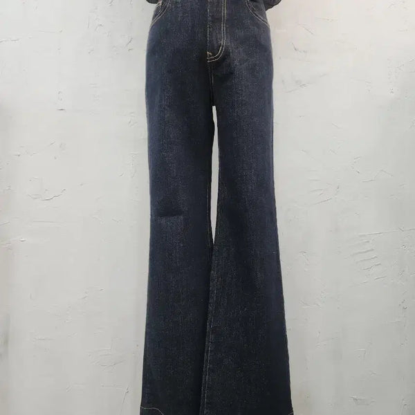 [BUNJANG] Dark Blue Bootcut Denim Pants / 진청 부츠컷 데님 팬츠