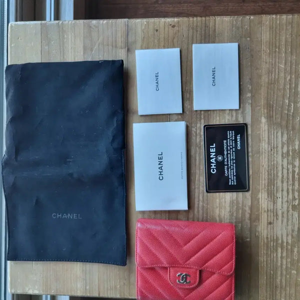 [BUNJANG] Chanel Classic Chevron Bi-fold Wallet / 샤넬 클래식 쉐브론 반지갑