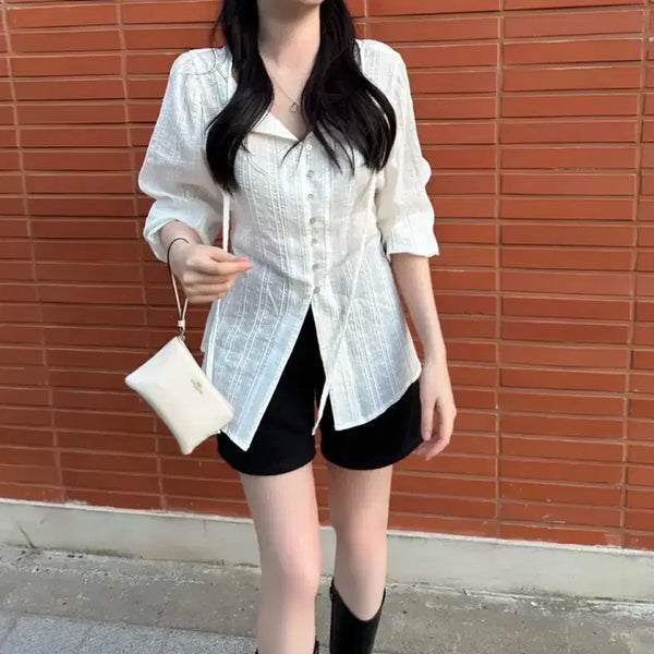 [BUNJANG] Byyeong Aphel Ribbon Button Blouse / 에이블리 바이영 아펠 리본 버튼 블라우스