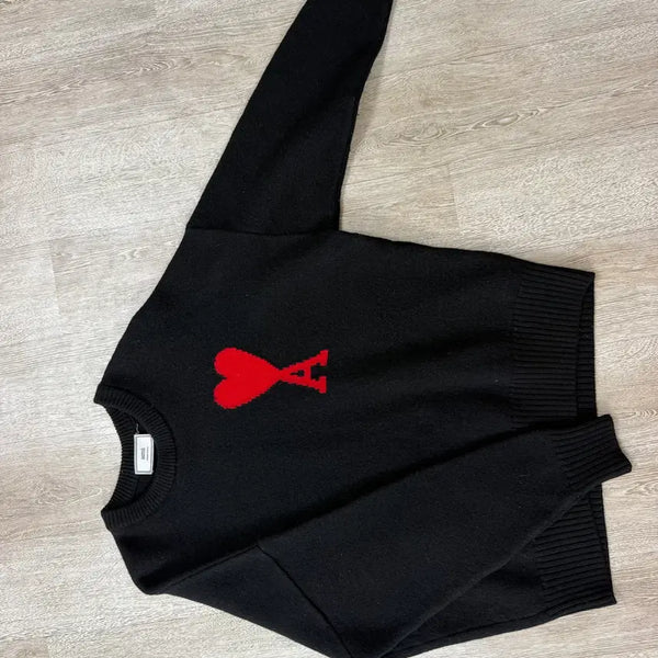 [BUNJANG] AMI Big Heart Logo Knit L / L) AMI 빅하트 로고 니트