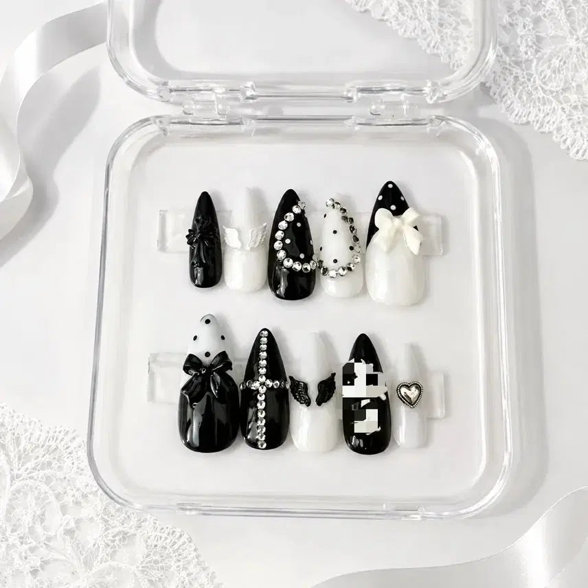 [BUNJANG] Handmade Black Core Nail Tips / 블랙코어수제네일팁