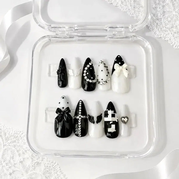 [BUNJANG] Handmade Black Core Nail Tips / 블랙코어수제네일팁