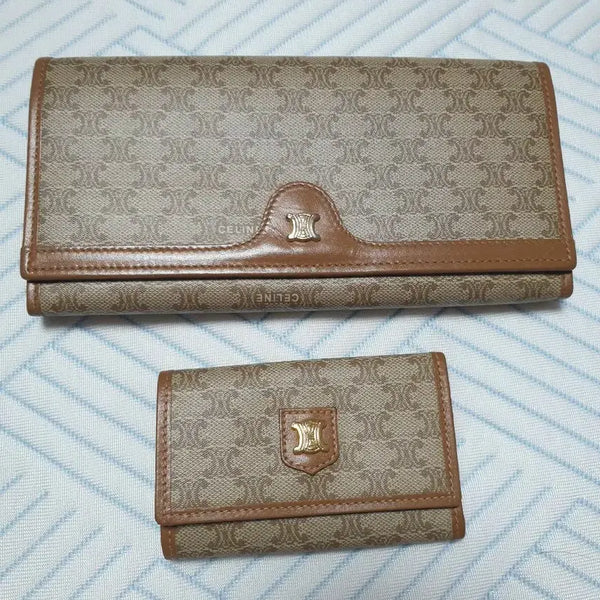 [BUNJANG] Celine Triopee Pattern Wallet and Key Holder Set / 셀린느 지갑 키홀더 세트