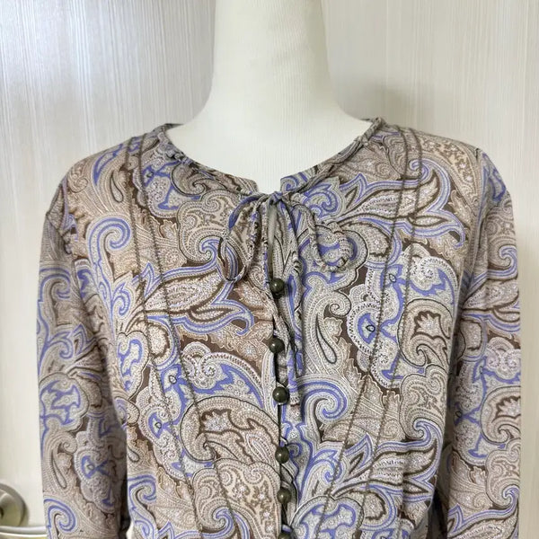 [BUNJANG] DAKS Paisley Blouse / DAKS 닥스 페이즐리 블라우스