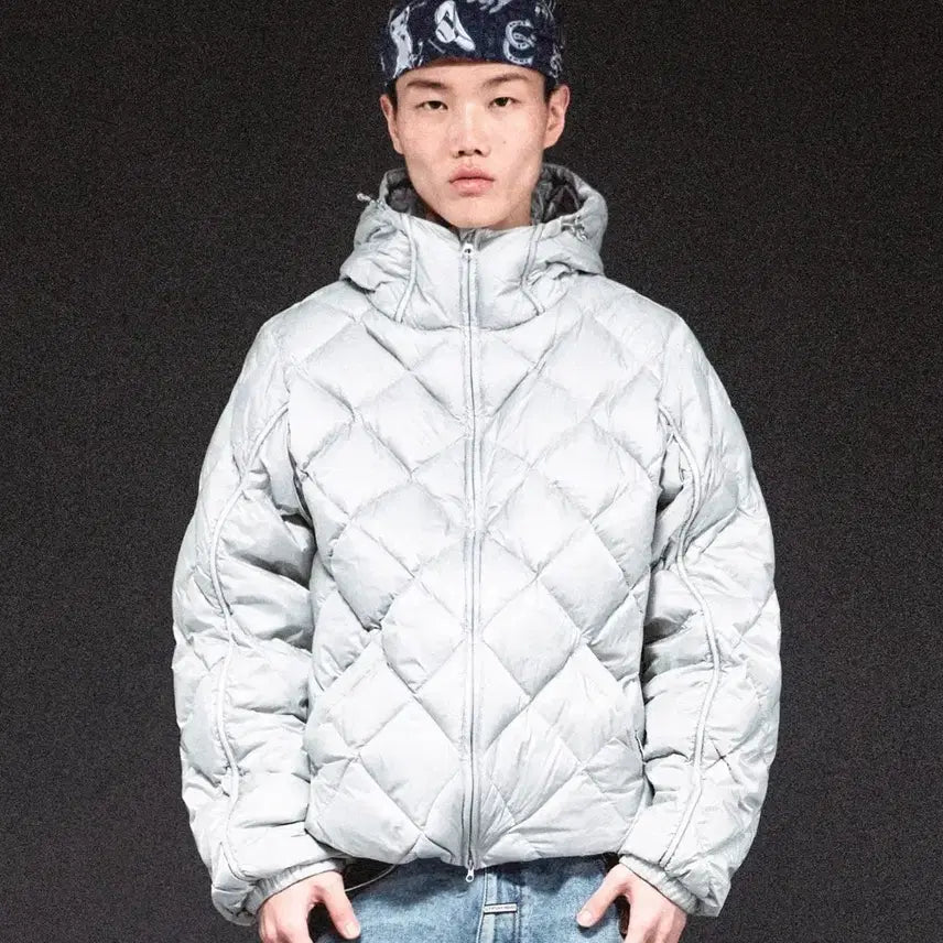 [BUNJANG] The Vinyl House Lightweight Down Padded Jacket Grey / 더바이닐하우스 경량패딩 실버