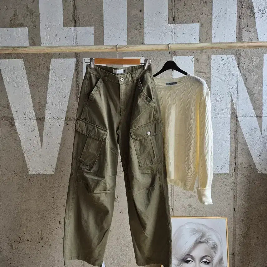 [BUNJANG] Wide Fit Cargo Pants Khaki / 와이드핏 카고 팬츠(PT1