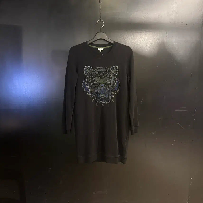 [BUNJANG] Kenzo Tiger Embroidered Sweatshirt Dress / 겐조 타이거 자수 스웨트 셔츠 원피스