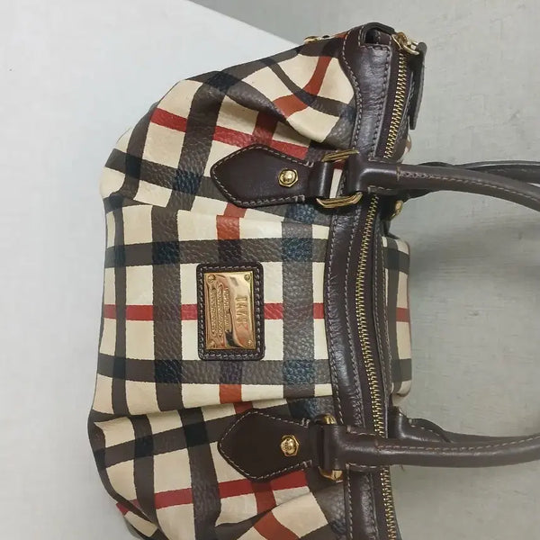 [BUNJANG] Daks Check Pattern Leather Tote Bag Brown / 핸드백 토트백(닥스 체크 무늬 가죽 토트백 브라운)상태최상