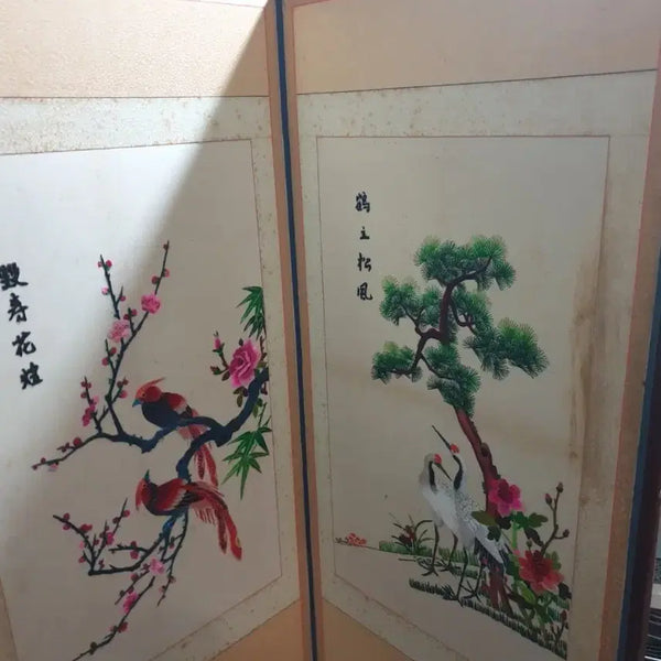 [BUNJANG] Embroidered Folding Screen with Paintings / 자수 , 글씨 병풍