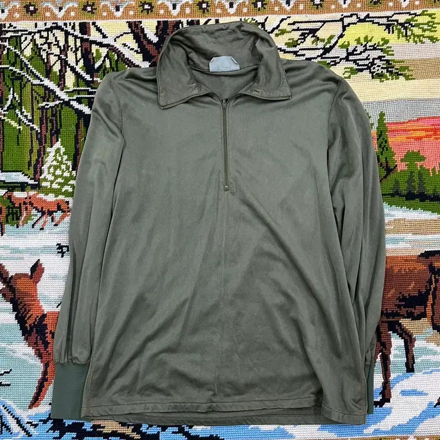 [BUNJANG] Functional Half-Zip Long Sleeve T-shirt (M) / 밀리터리 기능성 반집업 긴팔티 M