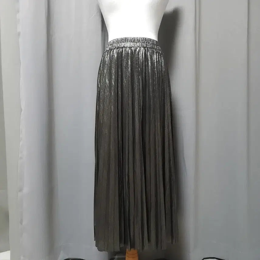 [BUNJANG] KUOSE Metallic Banding Pleated Skirt L / KUOSE 쿠오세 메탈릭 밴딩 플리츠 스커트 L