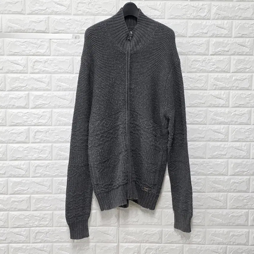 [BUNJANG] Giorgio Armani Grey Knit Zip-Up Jacket E834 / L 아르마니 (알마니) 그레이 니트집업 자켓 E834