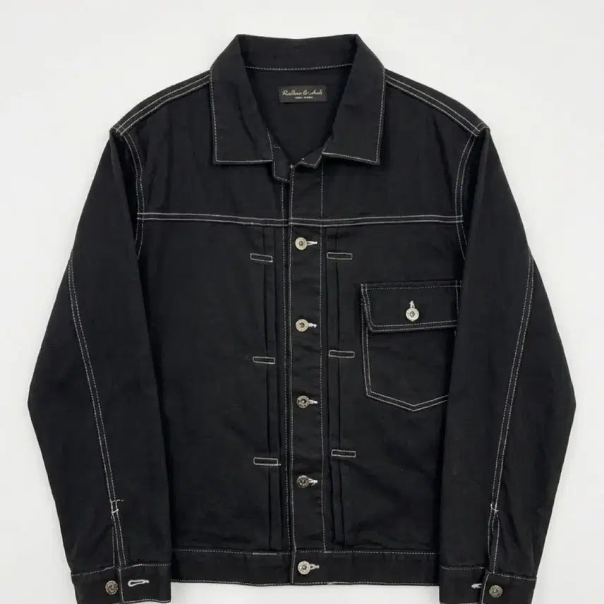 [BUNJANG] Ribbon & Audi Stitch Black Denim Jacket L / 남성L/ 리본앤아우디 스티치 흑청 데님 자켓 1