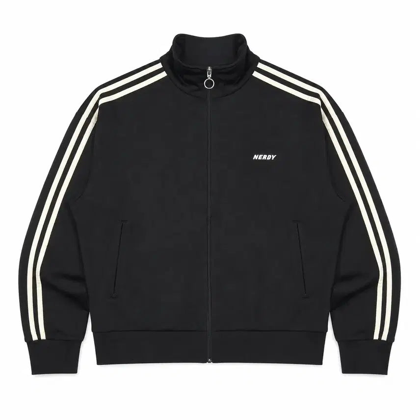 [BUNJANG] NERDY Black Oversized Track Top Jacket / 남S-M 널디 블랙 오버핏 트랙탑 져지 집업 자켓