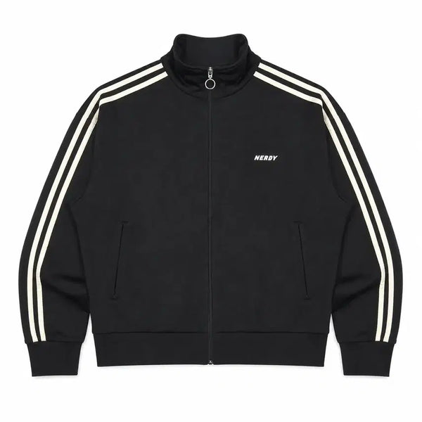 [BUNJANG] NERDY Black Oversized Track Top Jacket / 남S-M 널디 블랙 오버핏 트랙탑 져지 집업 자켓