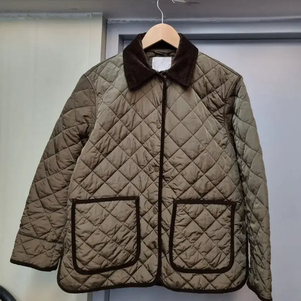 [BUNJANG] H&M Quilted Jacket Khaki Size S / H&M 퀄팅자켓 90