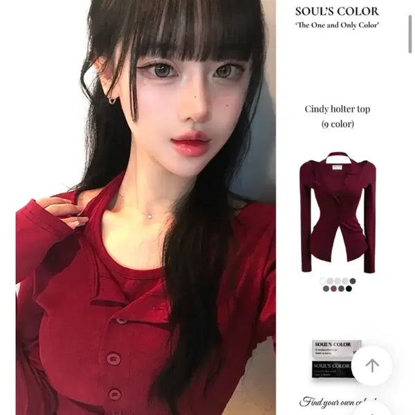 [BUNJANG] SOULS COLOR Cindy Halterneck Top Black / SOULS COLOR 신디 홀터넥 탑 블랙