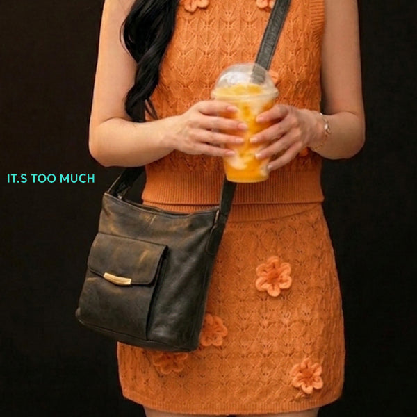 [BUNJANG] Vintage Leather Crossbody Bag / Q6989 크로스가방 크로스백 가죽백 가죽가방 빈티지가방 여성가방 여자백